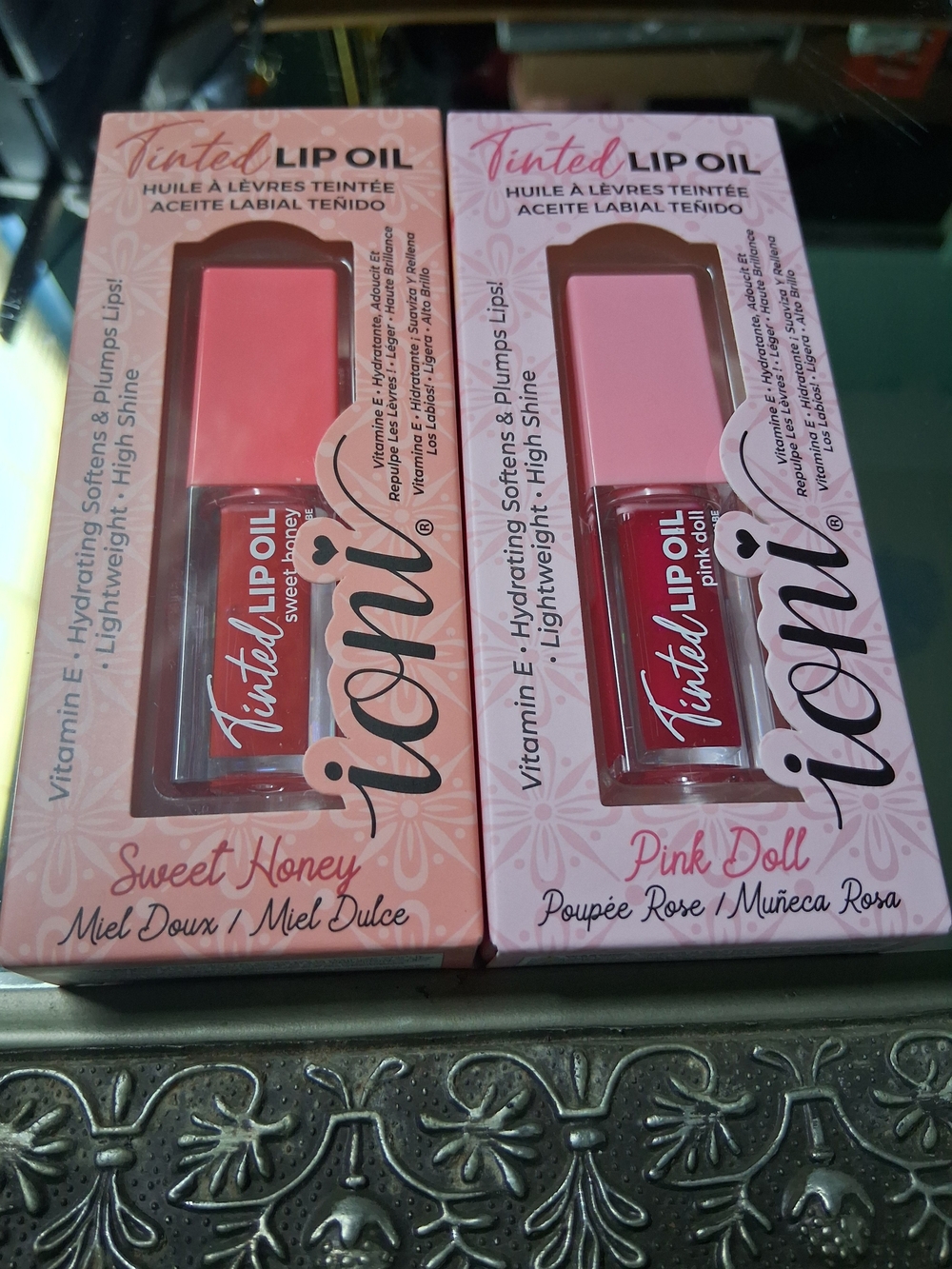IONI Tinted Lip‎ Oil - Pink Doll & Sweet Honey (Sheer Hydrating Shine)
